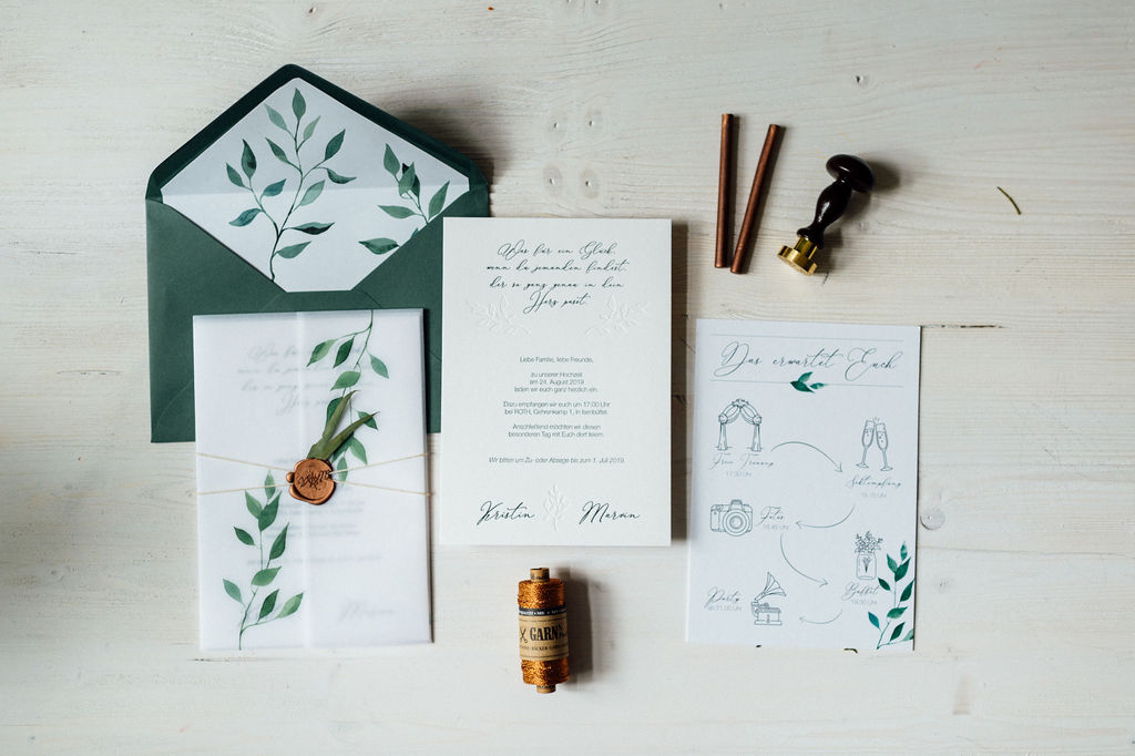 Natur Hochzeitseinladung Greenery Eucalyptus Naturhochzeit Aquarell Grün Hochzeitskarten Hochzeitspapeterie