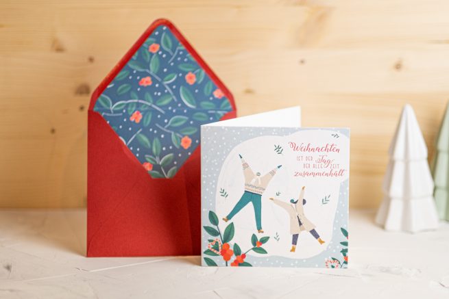 Weihnachtskarte bestellen online kaufen Aquarell für Freund Freundin familie besondere weihnachtskarte modern handlettering kreativ hand lettering engel liebe individuelle Papeterie Weihnachten Weihnachtspapeterie