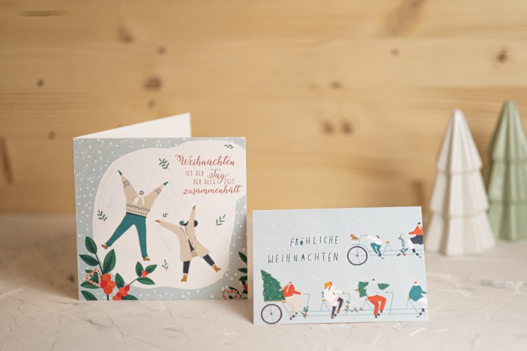 Weihnachtskarte bestellen online kaufen Aquarell für Freund Freundin familie besondere weihnachtskarte modern handlettering kreativ hand lettering engel liebe individuelle Papeterie Weihnachten Weihnachtspapeterie